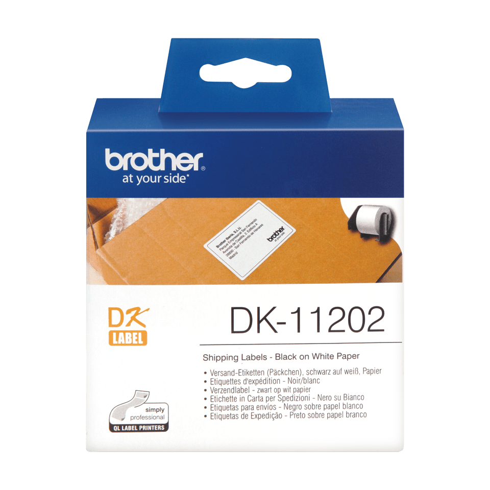 Rolă de etichete originală Brother DK-11202 – negru pe alb, 62mm x 100mm 2